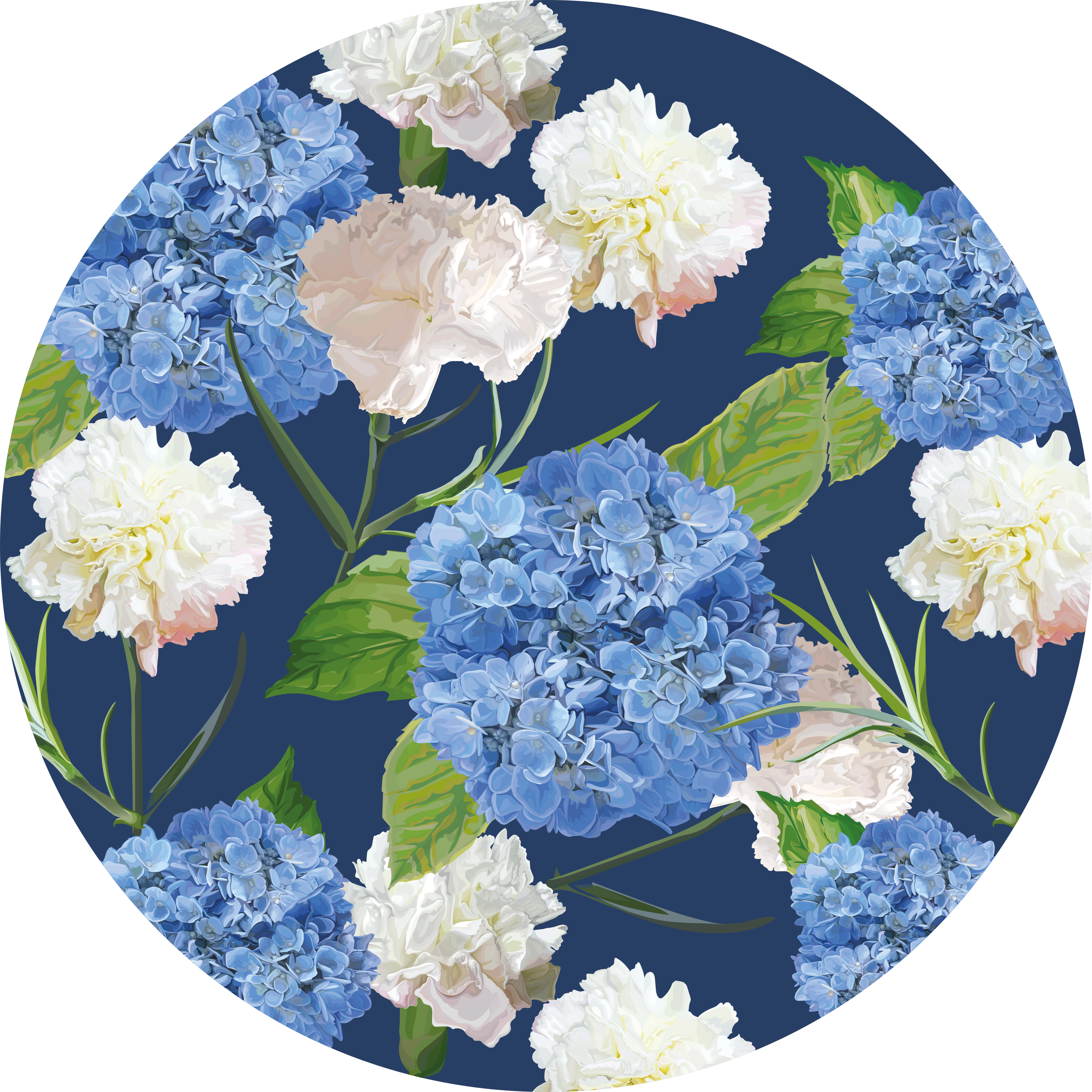 Floral rug with hydrangea design - TenStickers