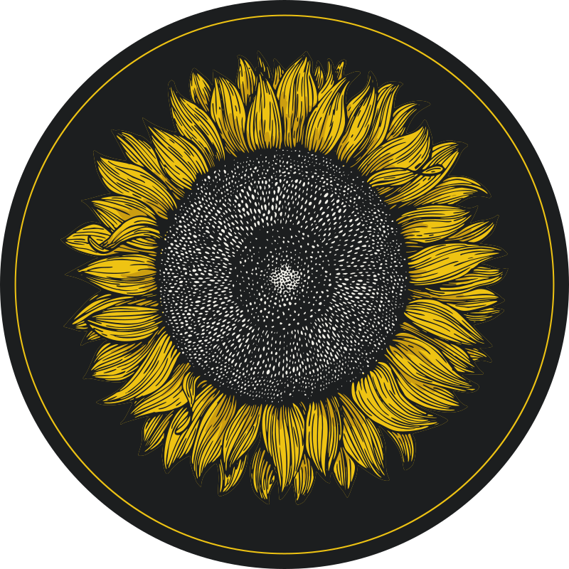 Big sunflower design floral rug - TenStickers