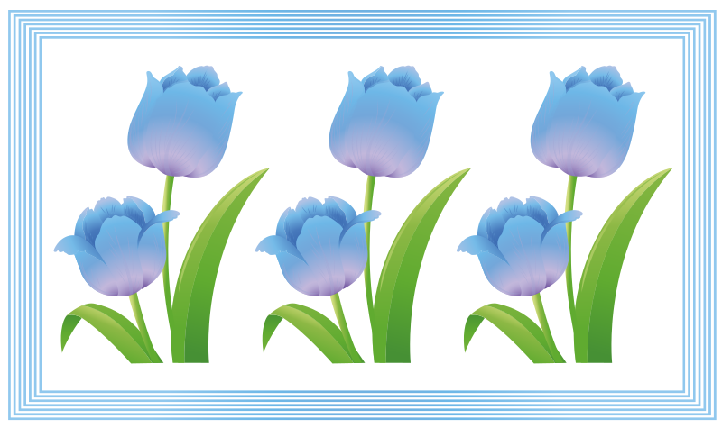 Blue Tulip Display floral rug - TenStickers