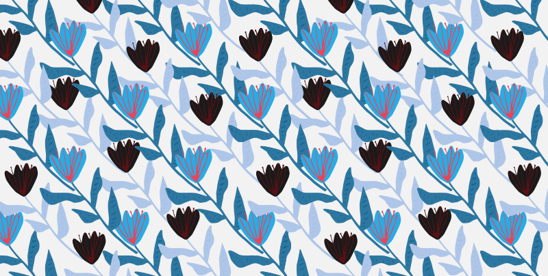 Botanical Leaf Arrangement floral rug - TenStickers