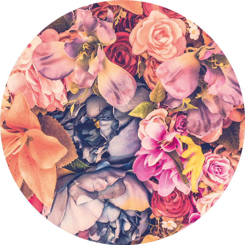 Blossom Circular Composition floral rug - TenStickers