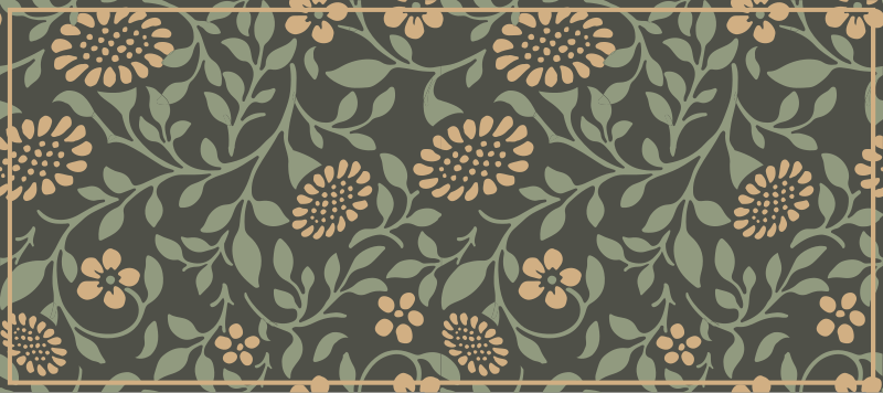 Sunflower green pattern floral rug - TenStickers