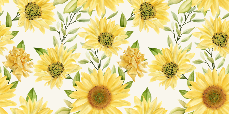Sunflower Flower Composition floral rug - TenStickers