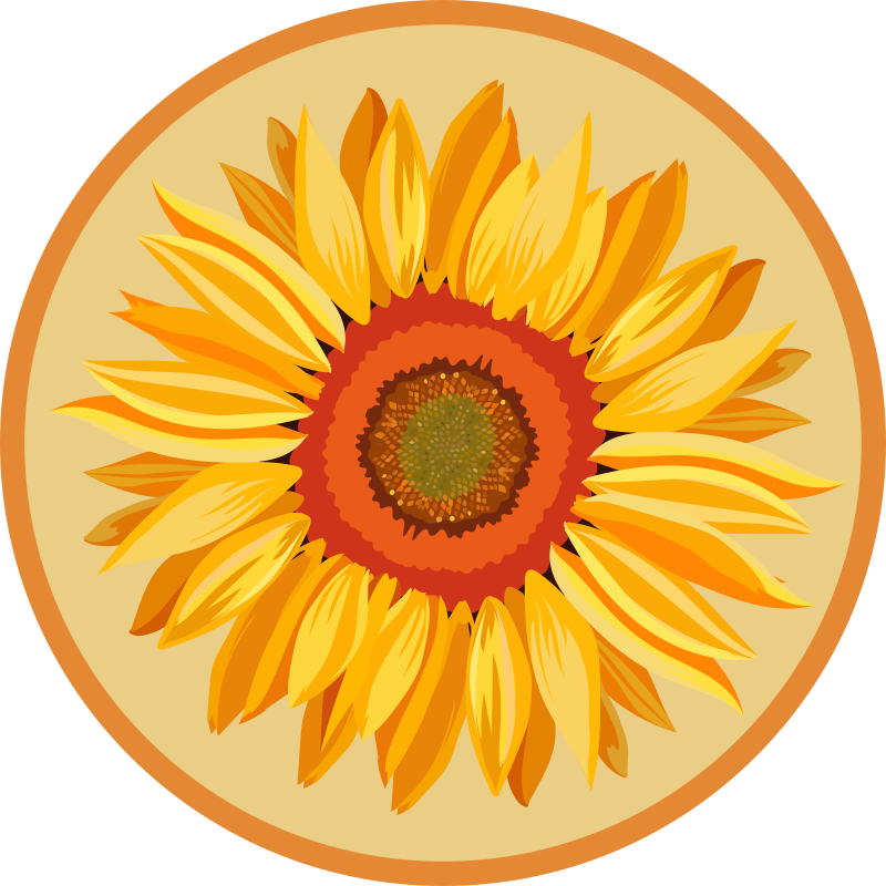 Sunflower Round floral rug - TenStickers