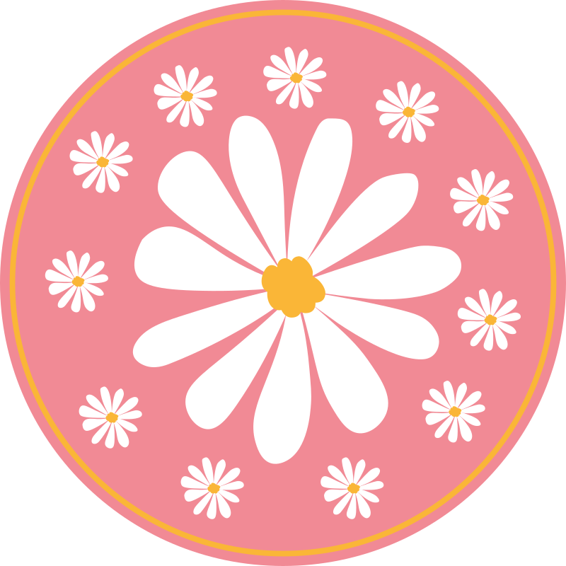 Pink Flower Arrangement floral rug - TenStickers
