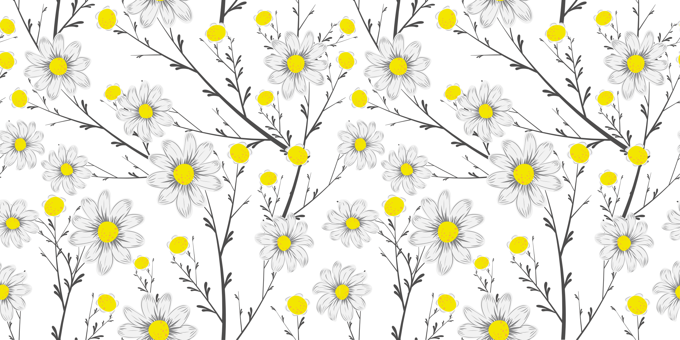 Floral rug with yellow floral pattern - TenStickers