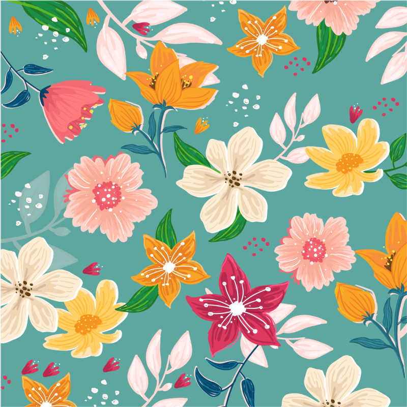 Floral rug floral design delight - TenStickers