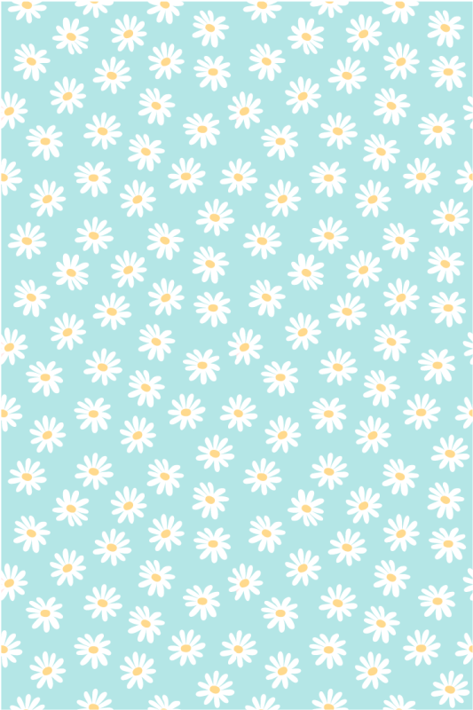 White flowers with blue background floral rug - TenStickers