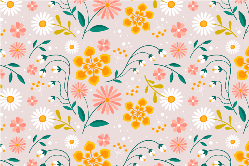 Floral rug in daisy field design - TenStickers