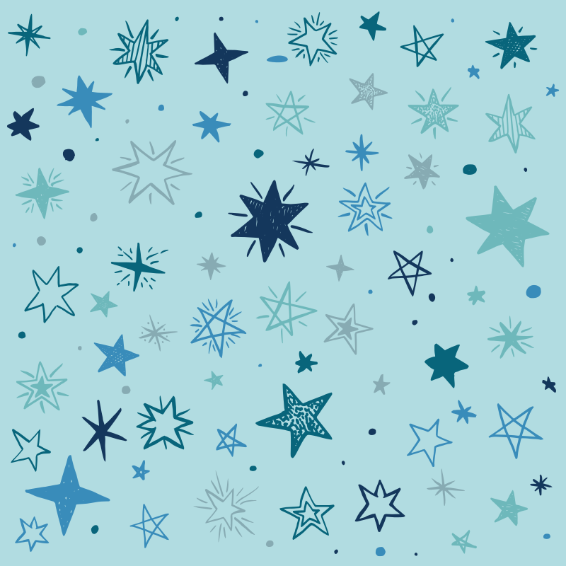 Blue night pattern star rug - TenStickers