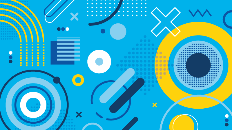 Blue modern motif geometric rug - TenStickers