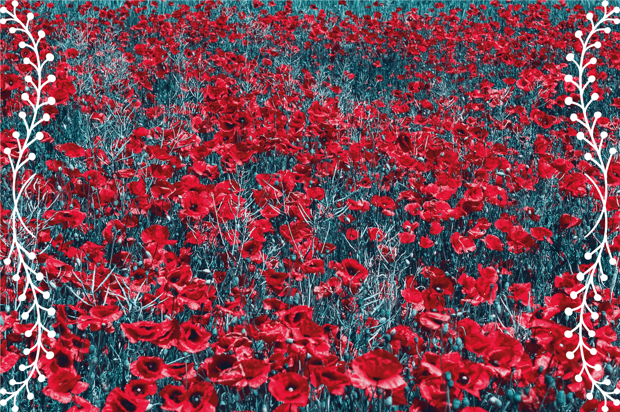 Floral rug vibrant poppy field - TenStickers
