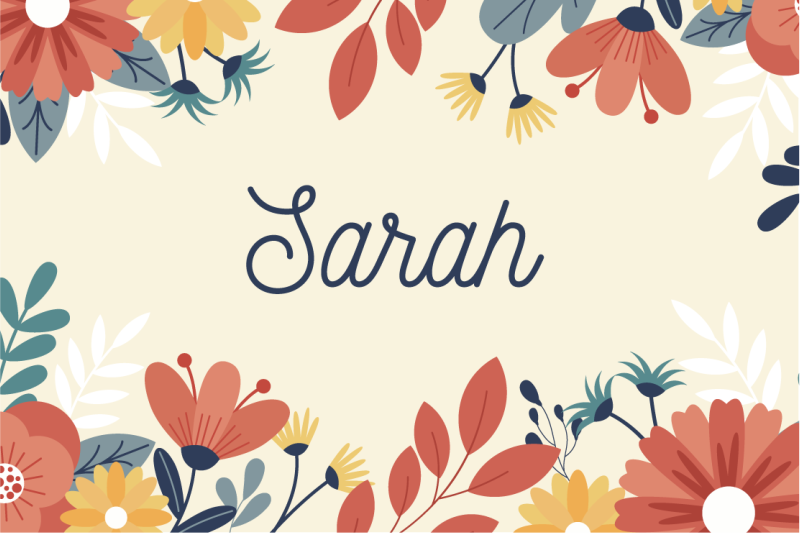 Personalized Floral Name custom floor mat - TenStickers