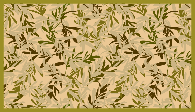 Foliage green motif floral rug - TenStickers