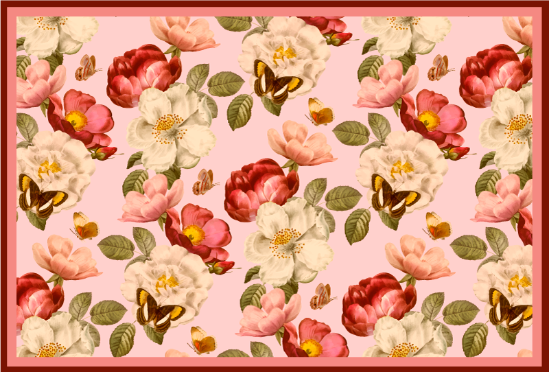 Botanical Blossoming Arrangement floral rug - TenStickers