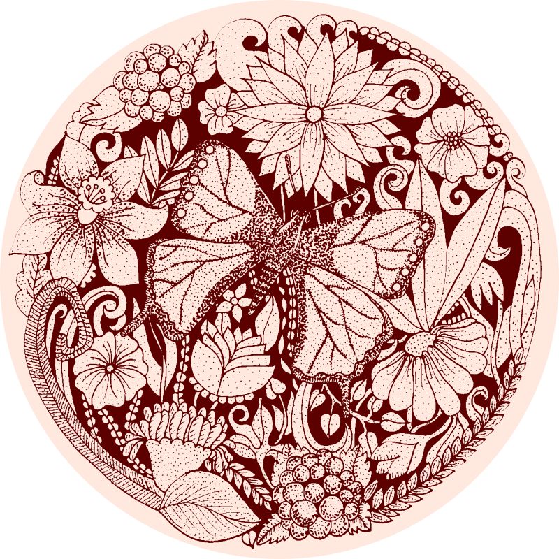 Delicate wing design floral rug - TenStickers