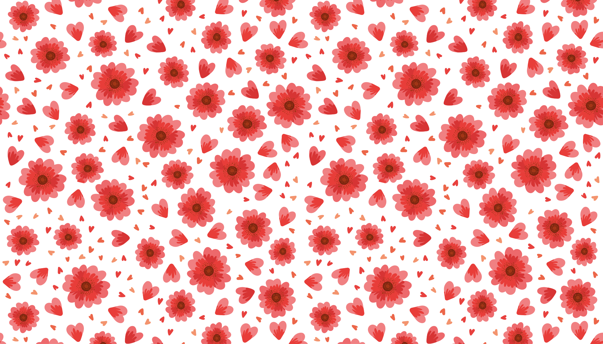 Floral rug with heart-shaped design - TenStickers