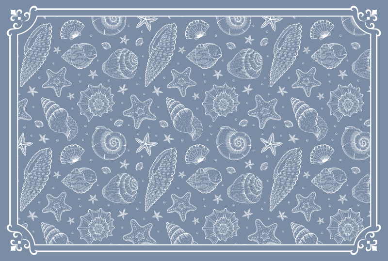 Ocean inspired shells bathroom mat - TenStickers
