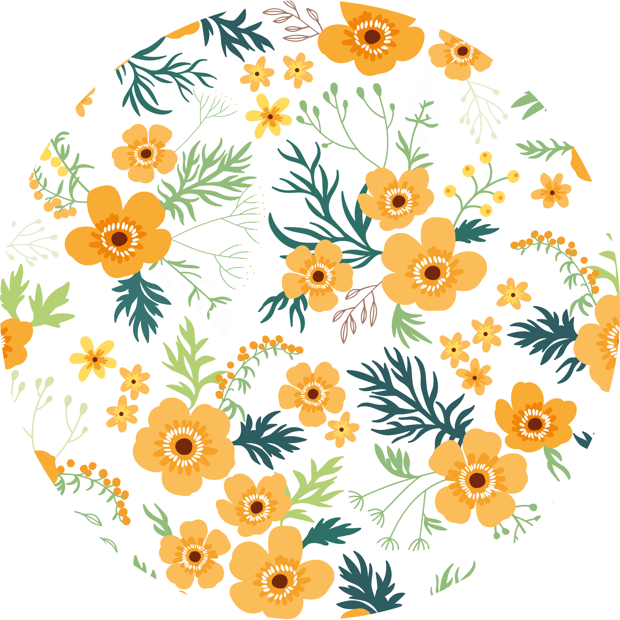 Floral rug with blooming bouquet design - TenStickers
