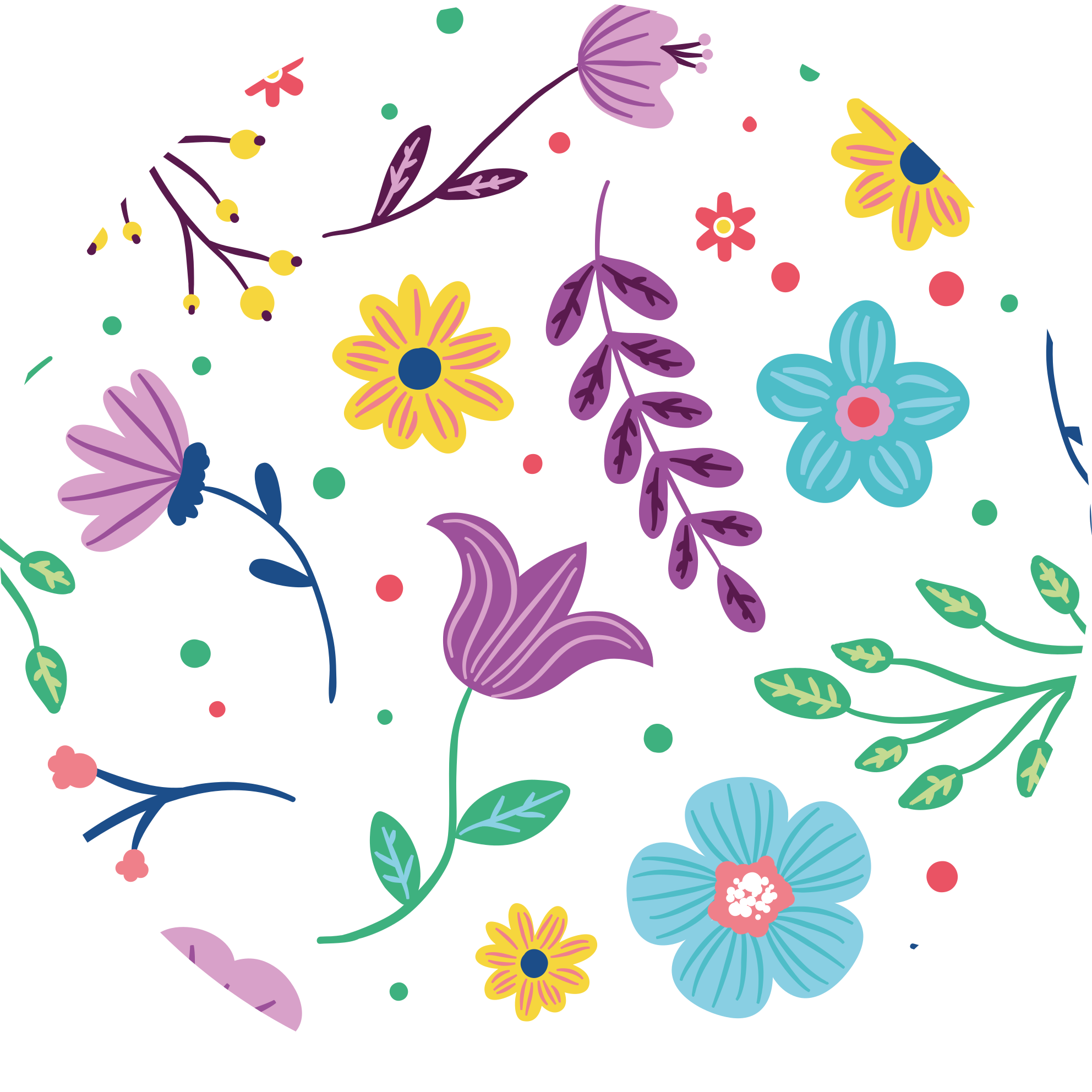 Vibrant Botanical Motivation floral rug - TenStickers