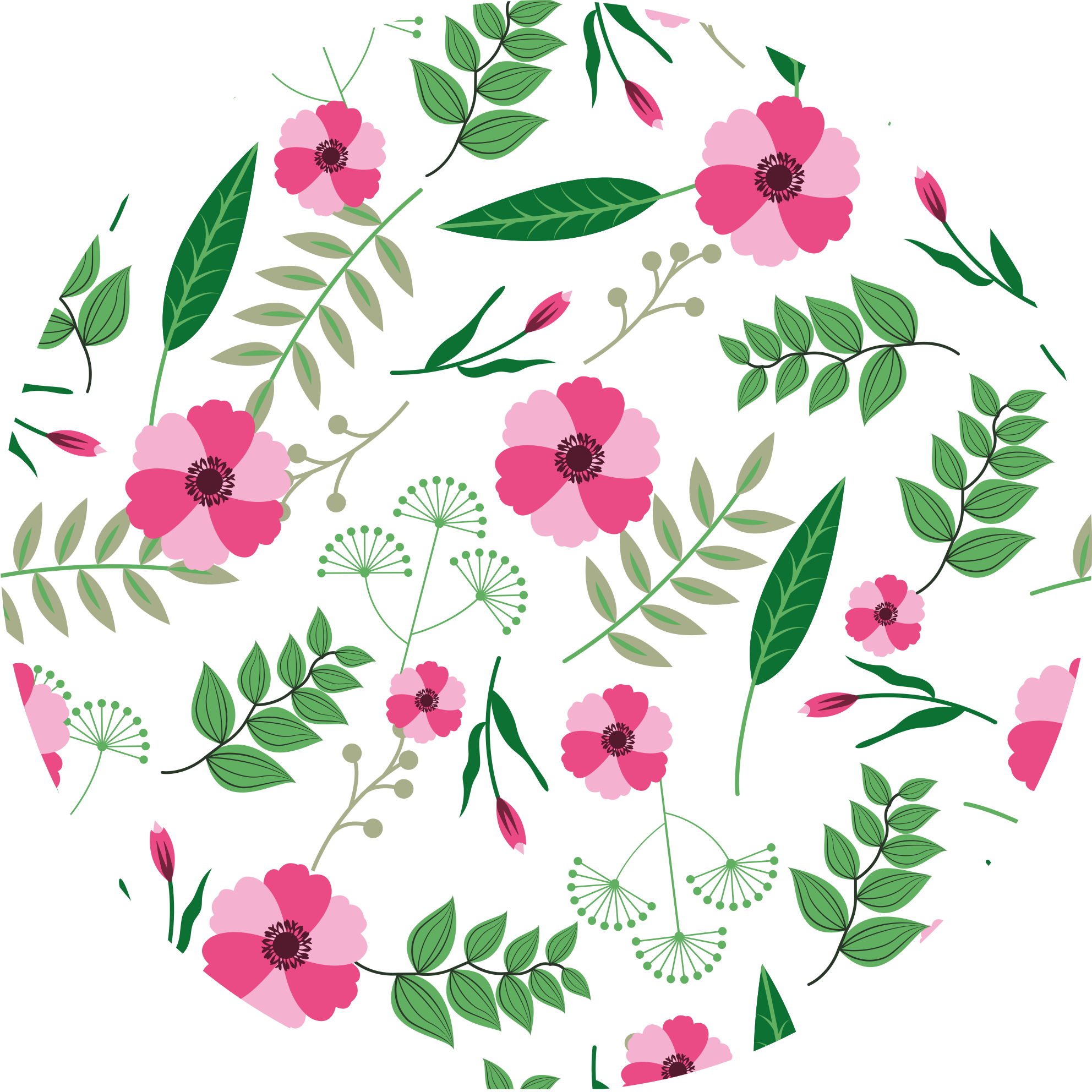 Floral rug with enchanting floral design - TenStickers