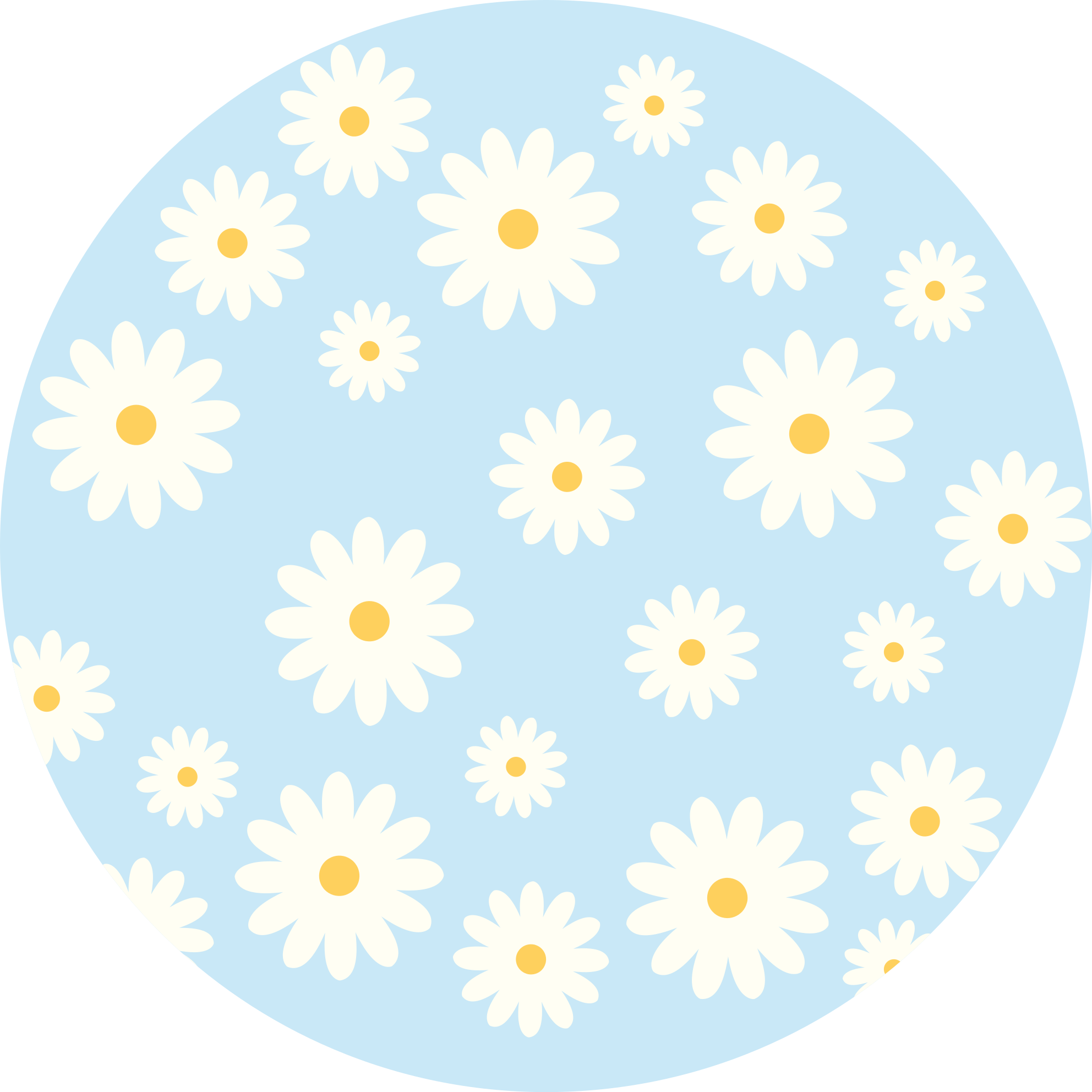 Daisy floral emblem living room rug - TenStickers