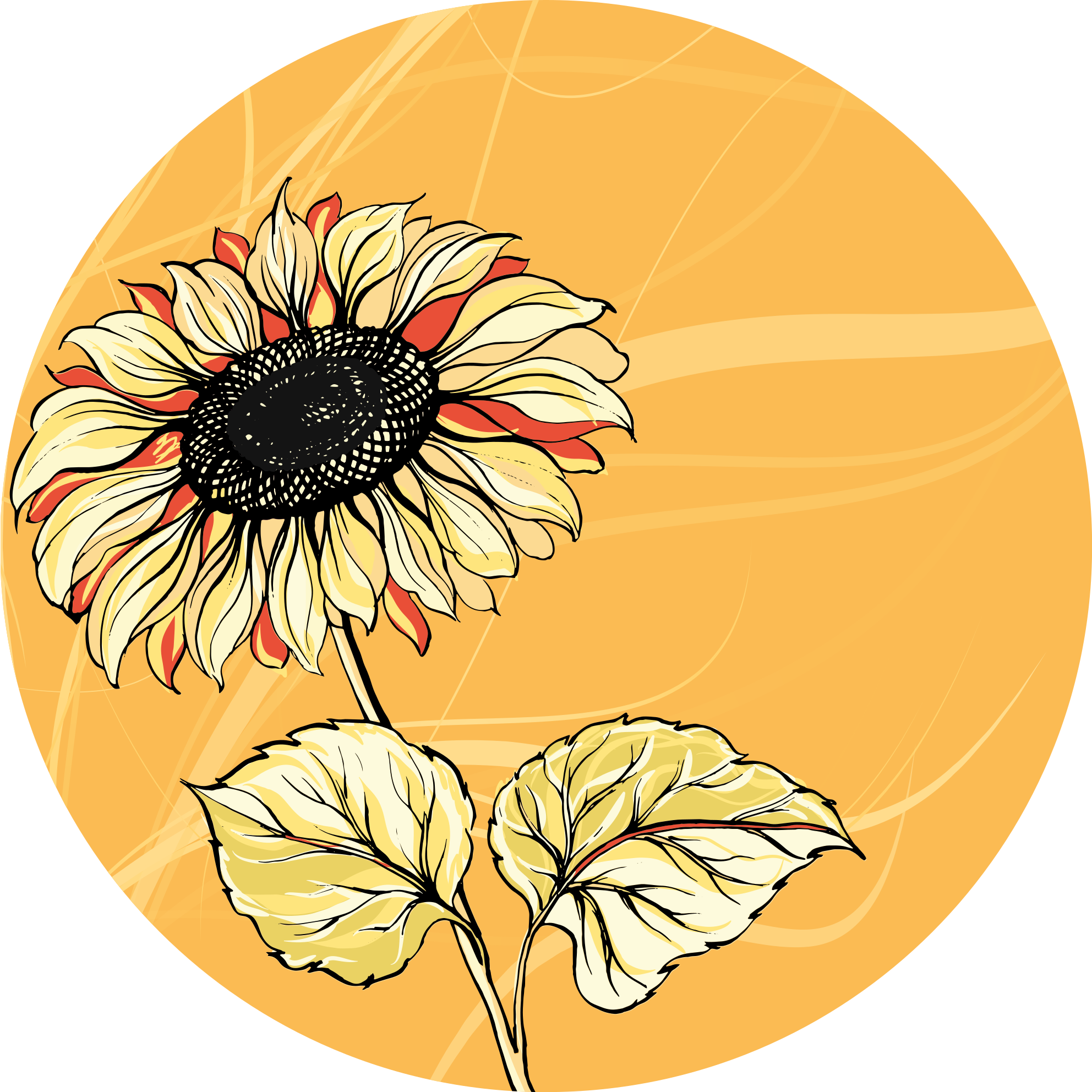 Bright Sunflower Blossom floral rug - TenStickers