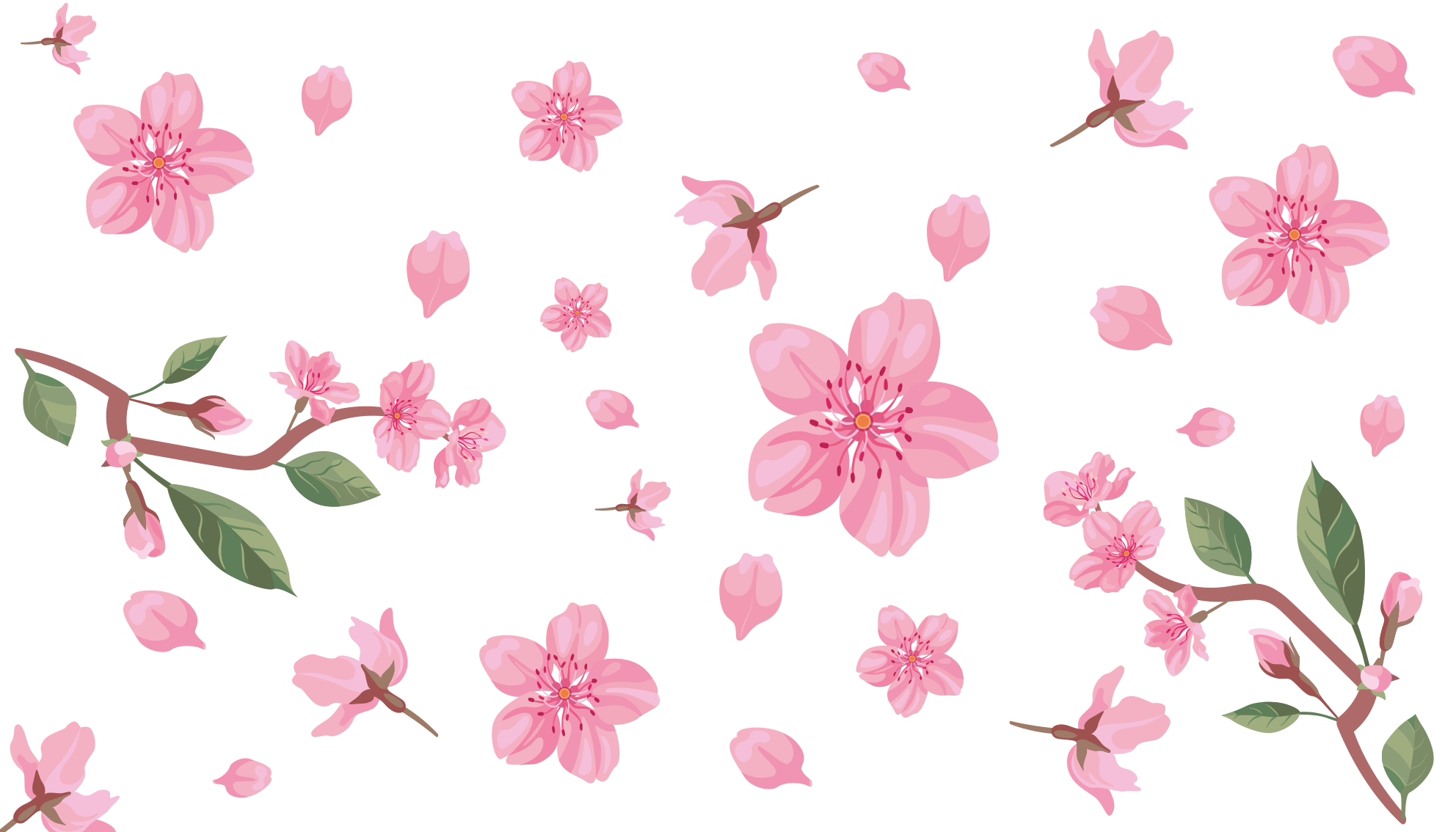 Pink Blossom Motif floral rug - TenStickers