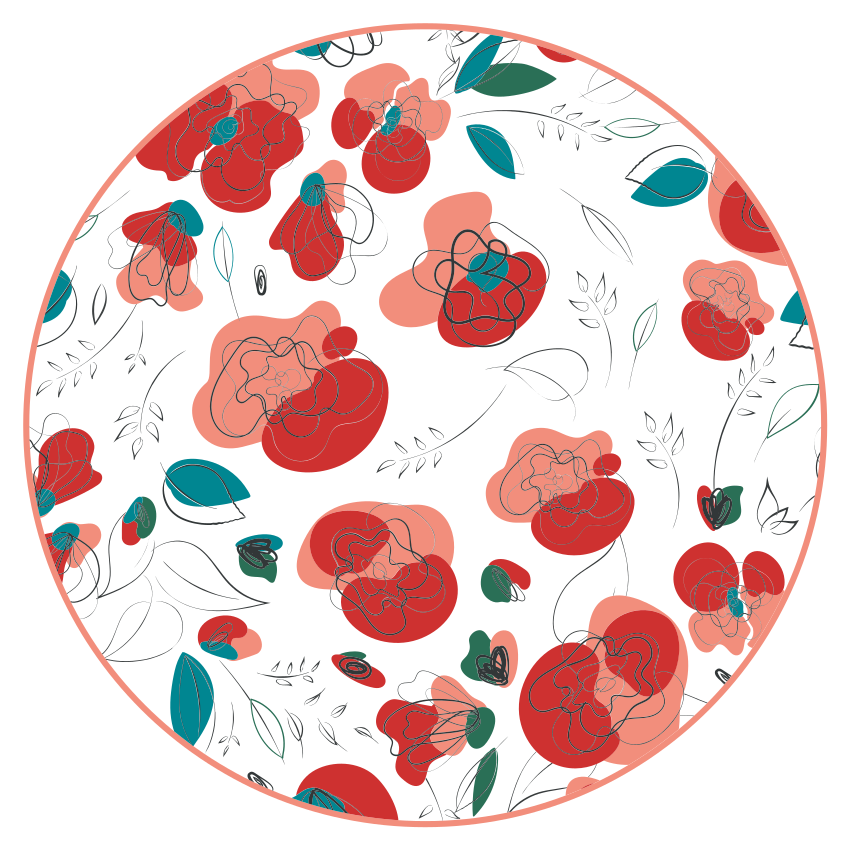 Thriving Botanical Component floral rug - TenStickers