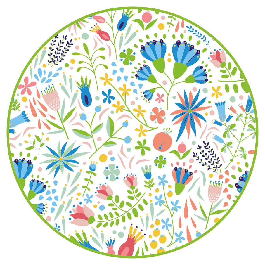 Floral Patterns Delight circular rug - TenStickers