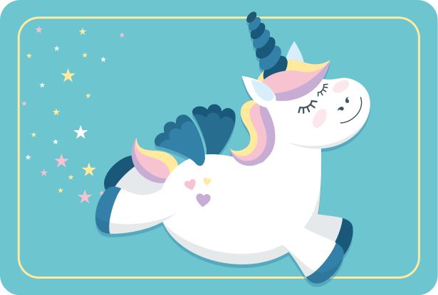 Cute Unicorn Gallop kids carpet - TenStickers