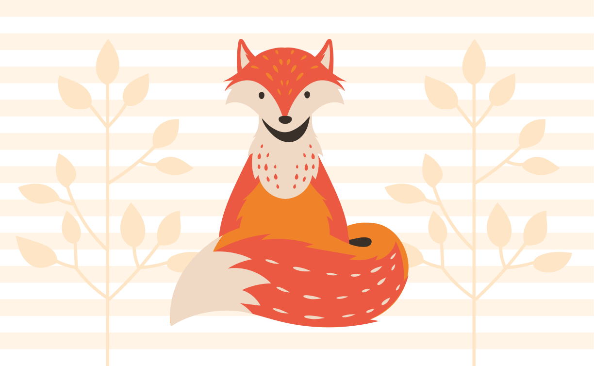 Cute Fox Illustration kids carpet - TenStickers