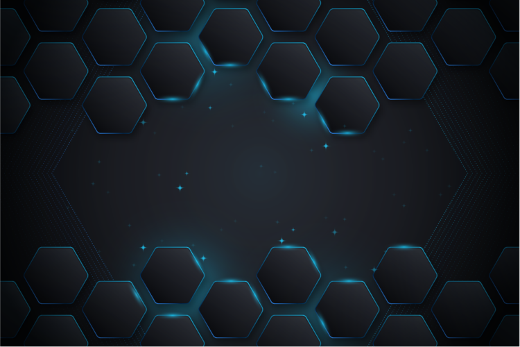 Blue hexagonal layout geometric rug - TenStickers