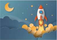 Rocket launch adventure star rug - TenStickers