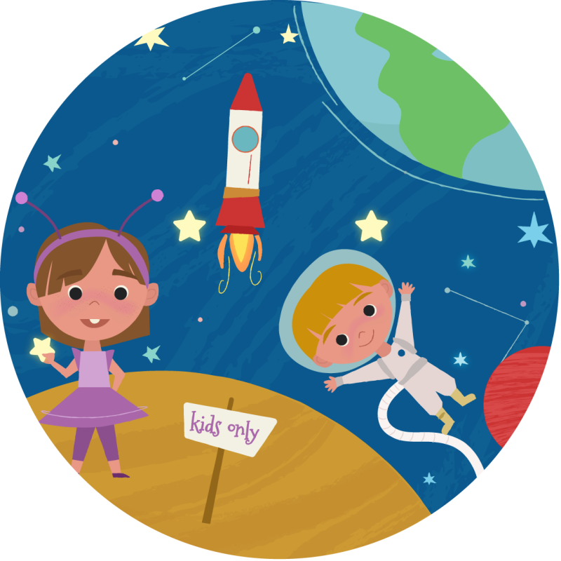 Space Adventure Fun game rug - TenStickers
