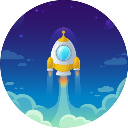 Rocket Launch Scene star rug - TenStickers