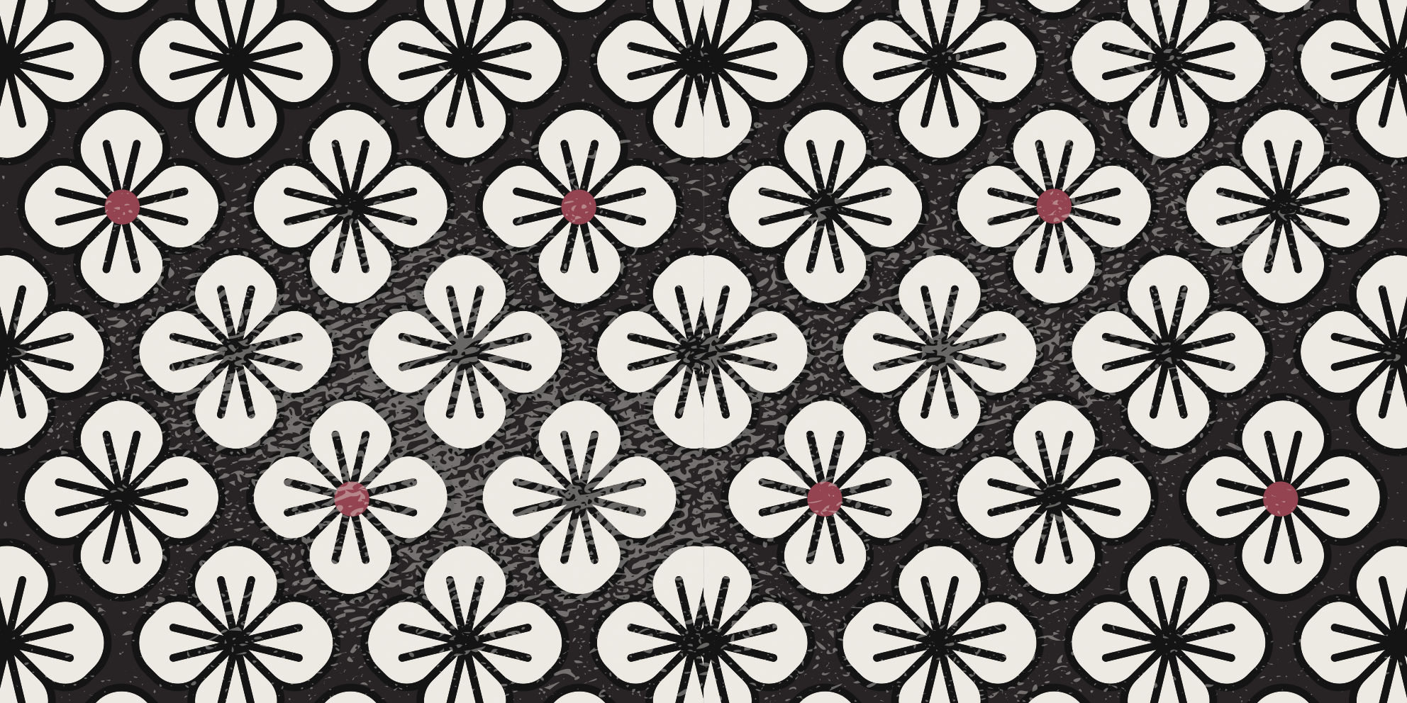 Stylish brown clovers floral rug - TenStickers