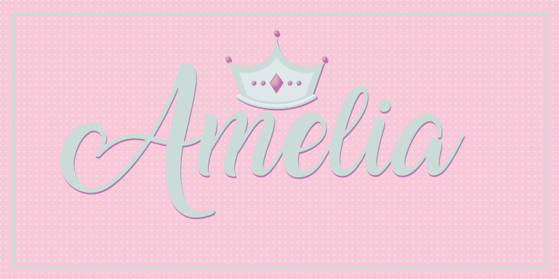 Crowned pink name custom floor mat - TenStickers