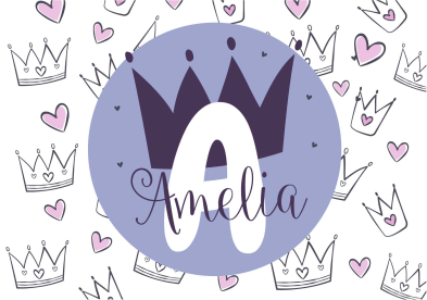 Personalized crown print kids rug - TenStickers