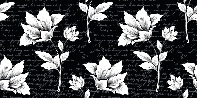 Floral rug with elegant botanical design - TenStickers