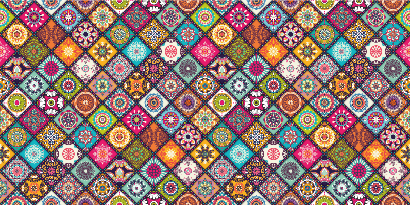 Vibrant Decorative tile carpet - TenStickers