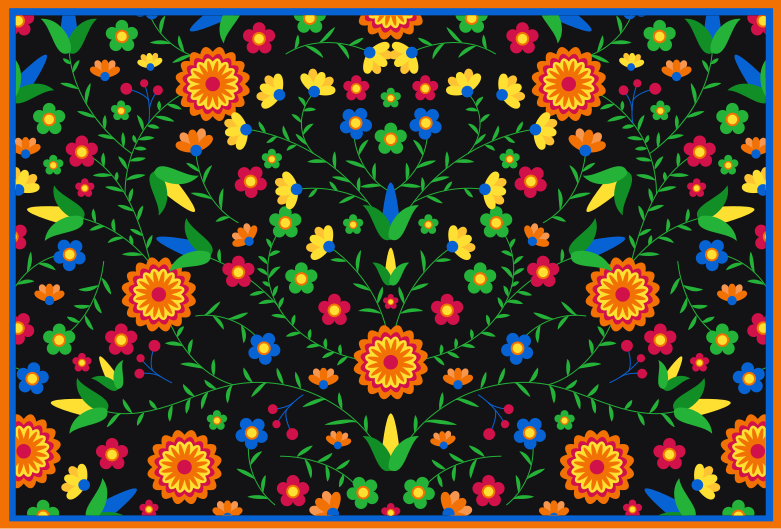 Colors Vibrant Motif floral rug - TenStickers