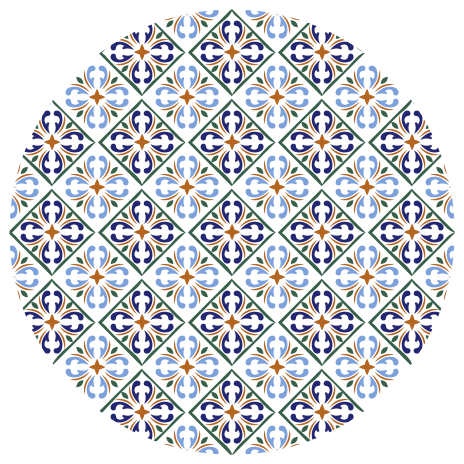 Geometric blue shades tile carpet - TenStickers