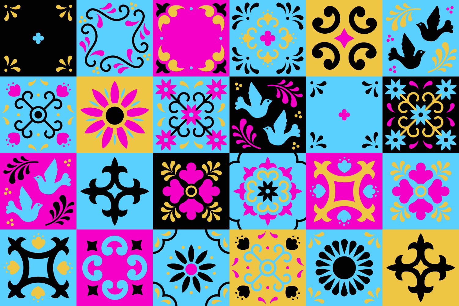 Mosaic rug colorful pattern mosaic - TenStickers