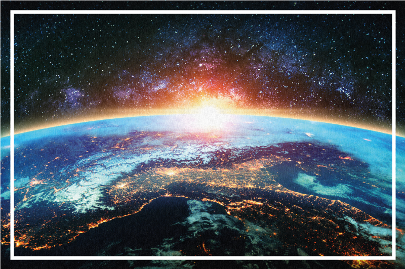 Map rug planetary perspective - TenStickers
