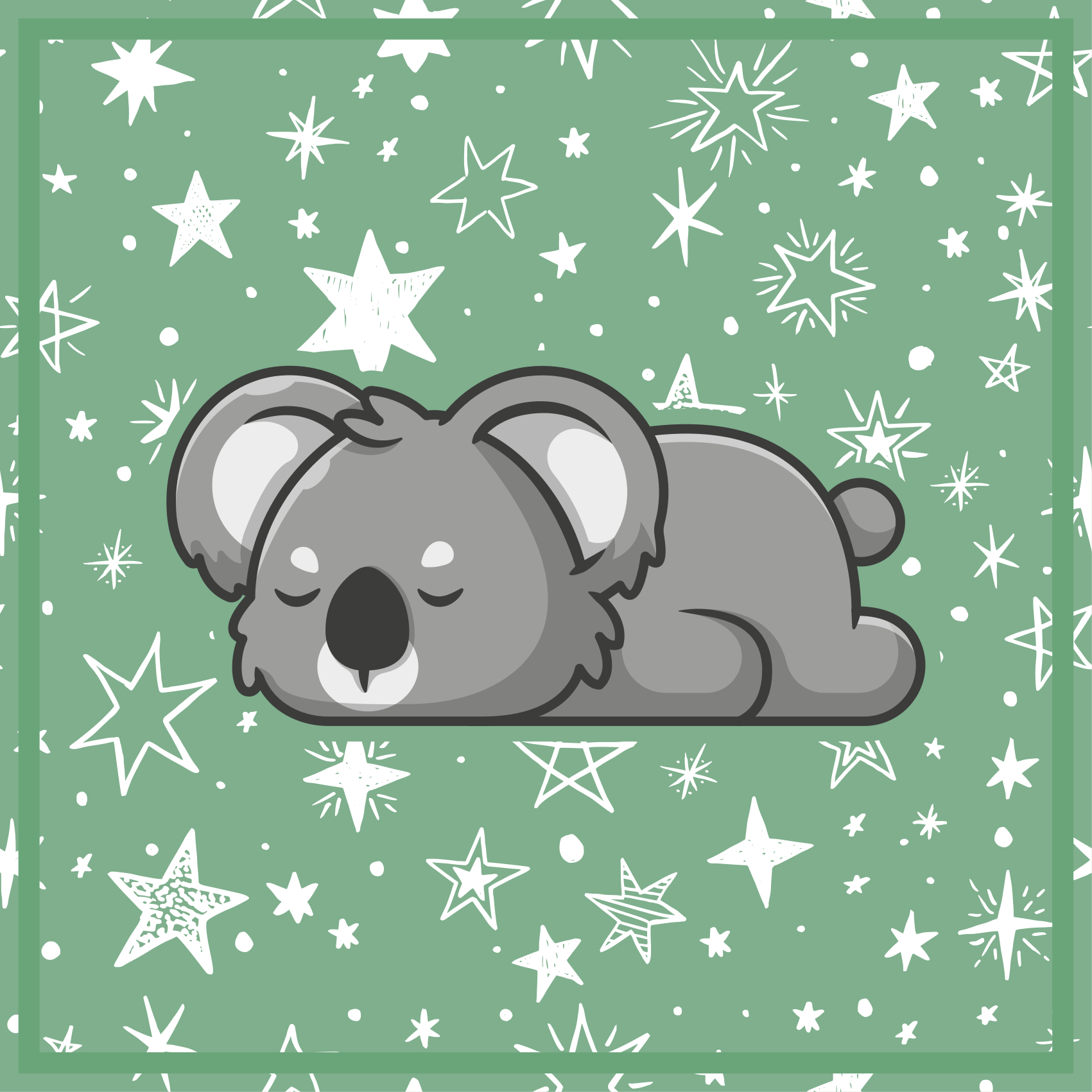 Sleeping koala with green background animal rug - TenStickers