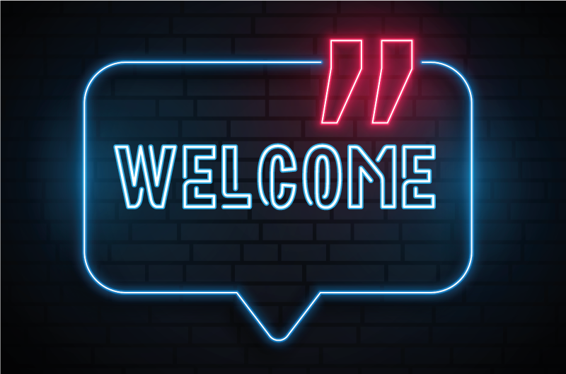 Neon blue sign entrance hall rug - TenStickers