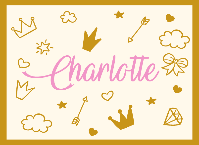 Princess theme with name custom floor mat - TenStickers