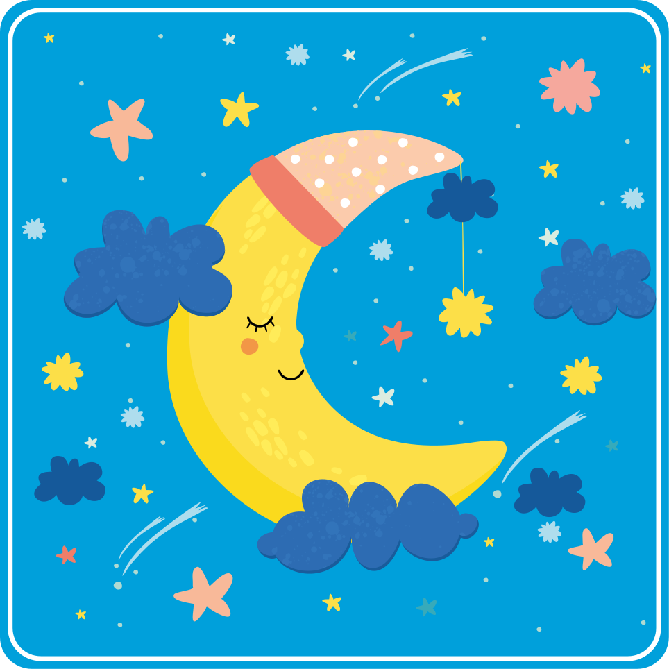 Star rug with cheerful moon design - TenStickers