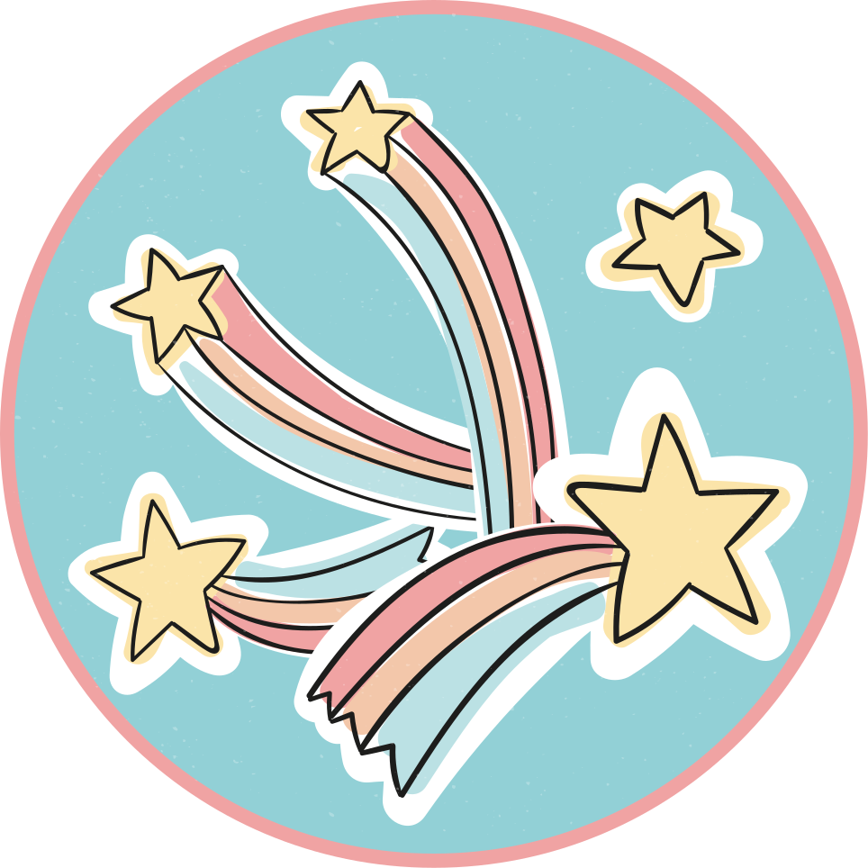 COLORFUL RAINBOW STARS kids carpet - TenStickers